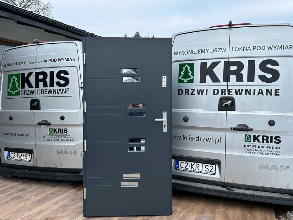 Drzwi Zewnętrzne  Drewniane OD RĘKI  antracyt Grube 100 mm Cała Polska