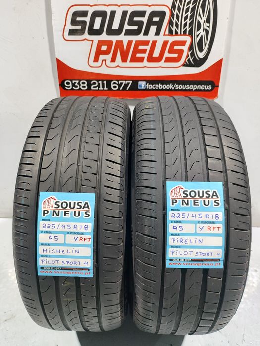 2 pneus semi novos 225-45R18 RFT Pirelli - Oferta dos Portes