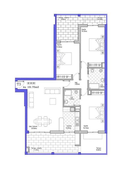 Apartamento T3 em São Gonçalo De Lagos de 169,00 m2