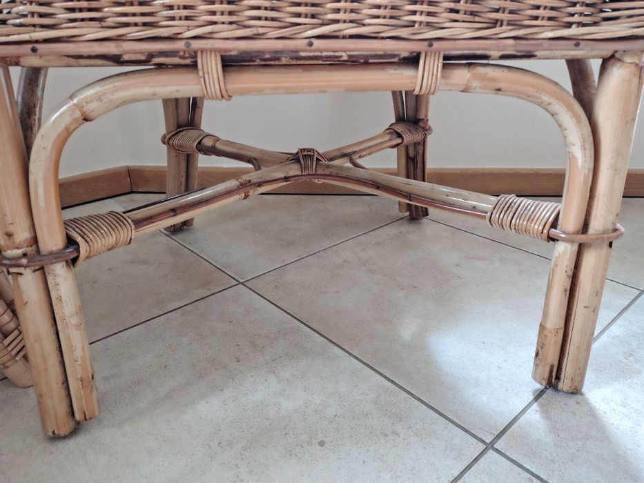 Meble rattanowe stolik + 2 fotele