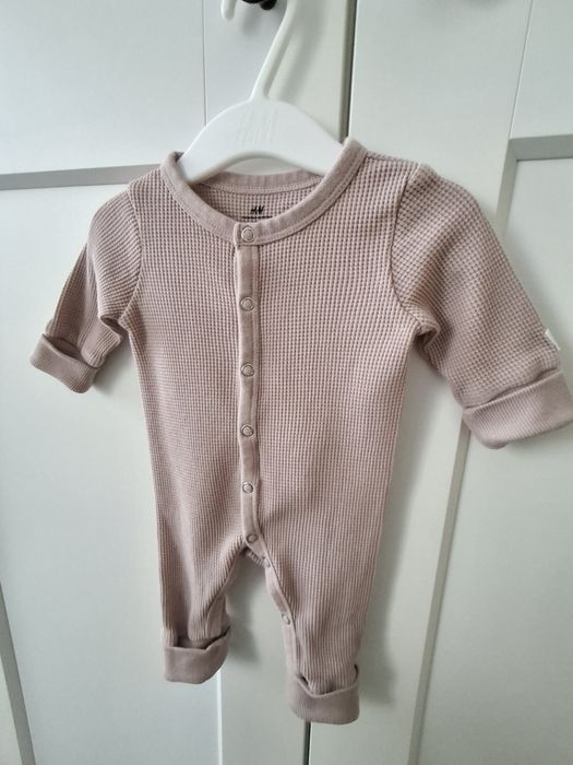 Waflowy rampers pajac brudny róż 56 h&m