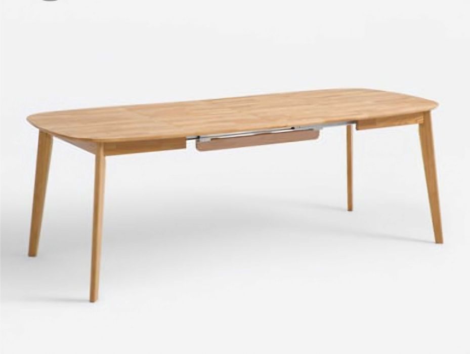 Mesa de jantar extensível em madeira de carvalho