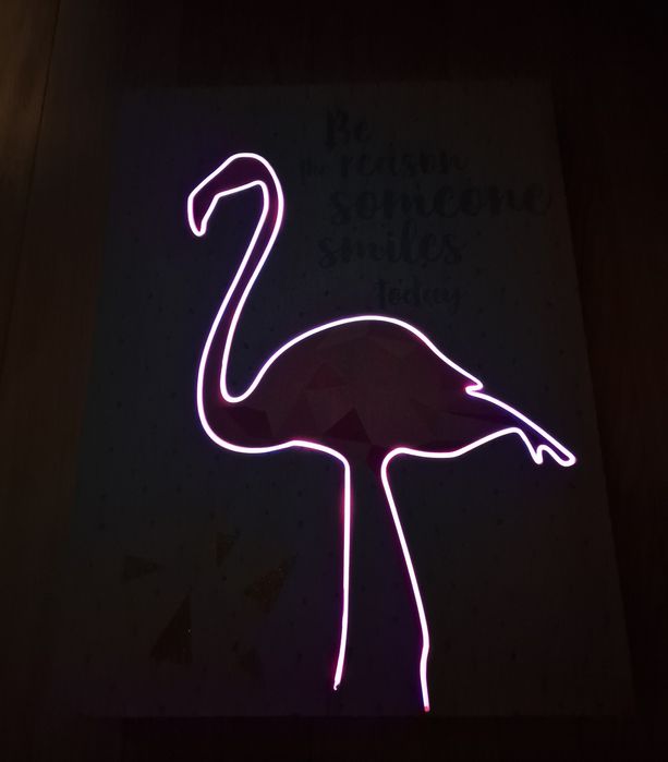 Dekoracja ścienna z różowym flamingiem - Flamini