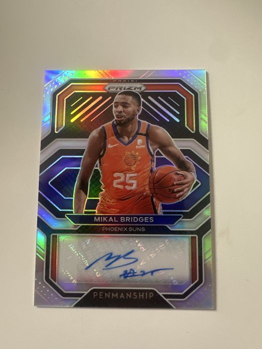 Karta 2020 Panini Prizm Mikal Bridges autograf silver