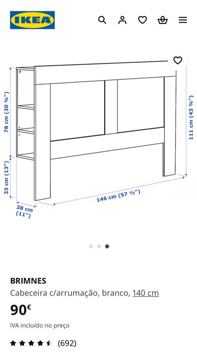 Cabeceira Brimnes Ikea