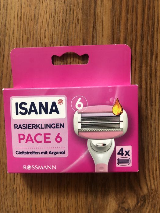 Isana Pace 6 ostrzowe wkłady do maszynki do golenia 4 szt zapasy nowe