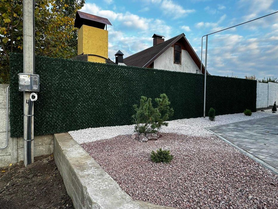 Зелена Сітка на забор, зелений декоративний Забор. Висота 80см.
