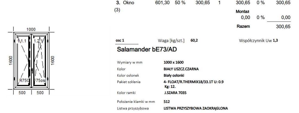 okno 1000x1600 obustronnie biały #ok458