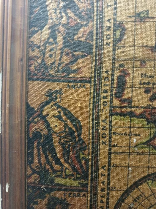 Mapa do mundo antigo em tecido 1.25x95