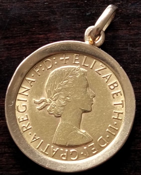 Moeda Libra Ouro 1958 Elizabeth II C/ Aro  Explêndida