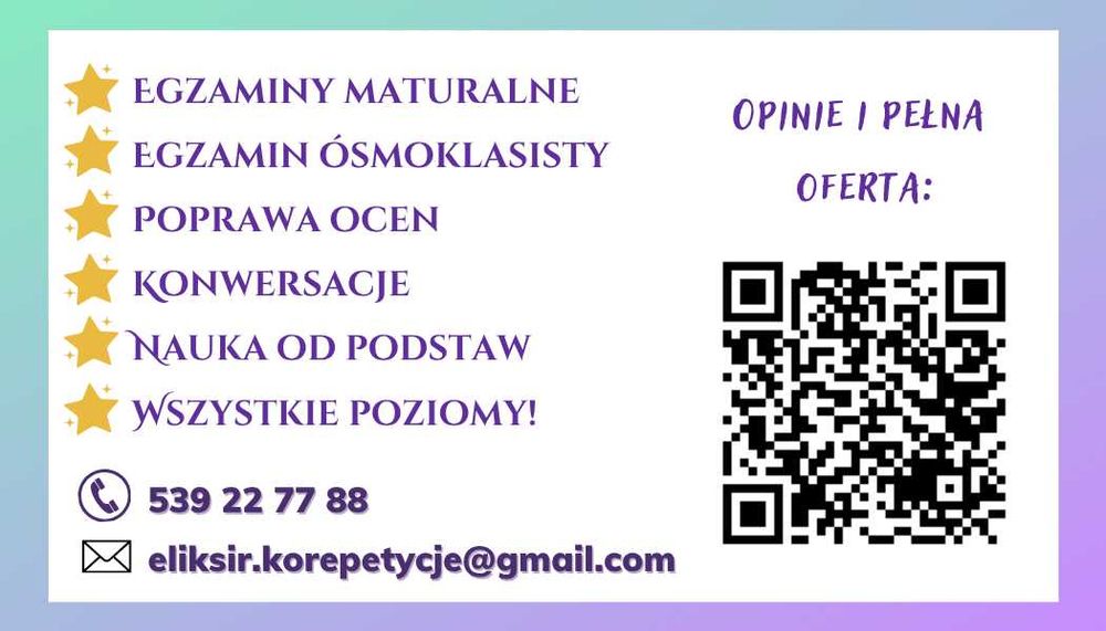 Skuteczne korepetycje z języka angielskiego - od 75zł/godzinę