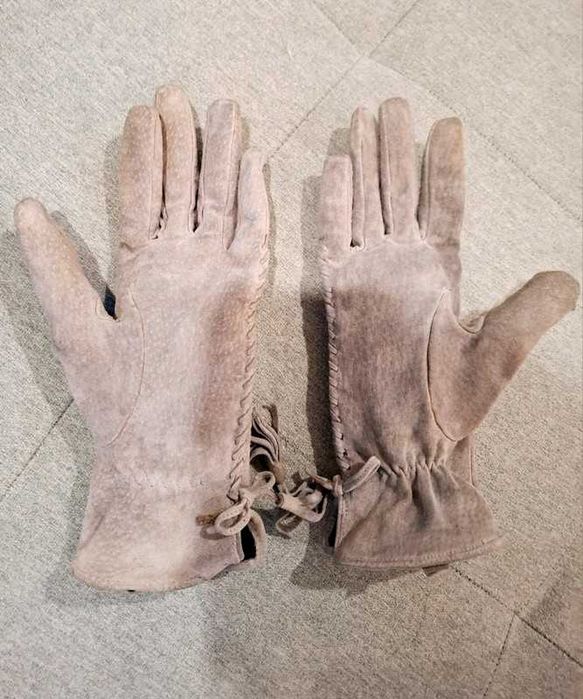 Mohito rękawiczki ze skóry naturalnej szare r. XS