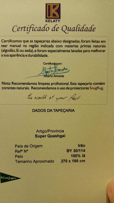 Carpetes com certificado de Qualidade