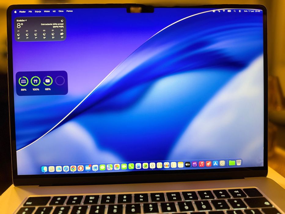 MacBook Air 15" M2 / 8GB / 256GB SSD | Bateria 100% (95 cykli) | Pudełko + Komplet