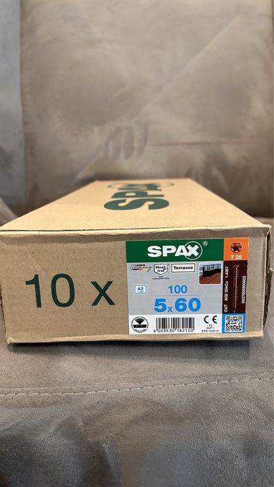 Wyprzedaż: wkręty SPAX 5x60 A2 stare złoto - oryginalne - taras deska