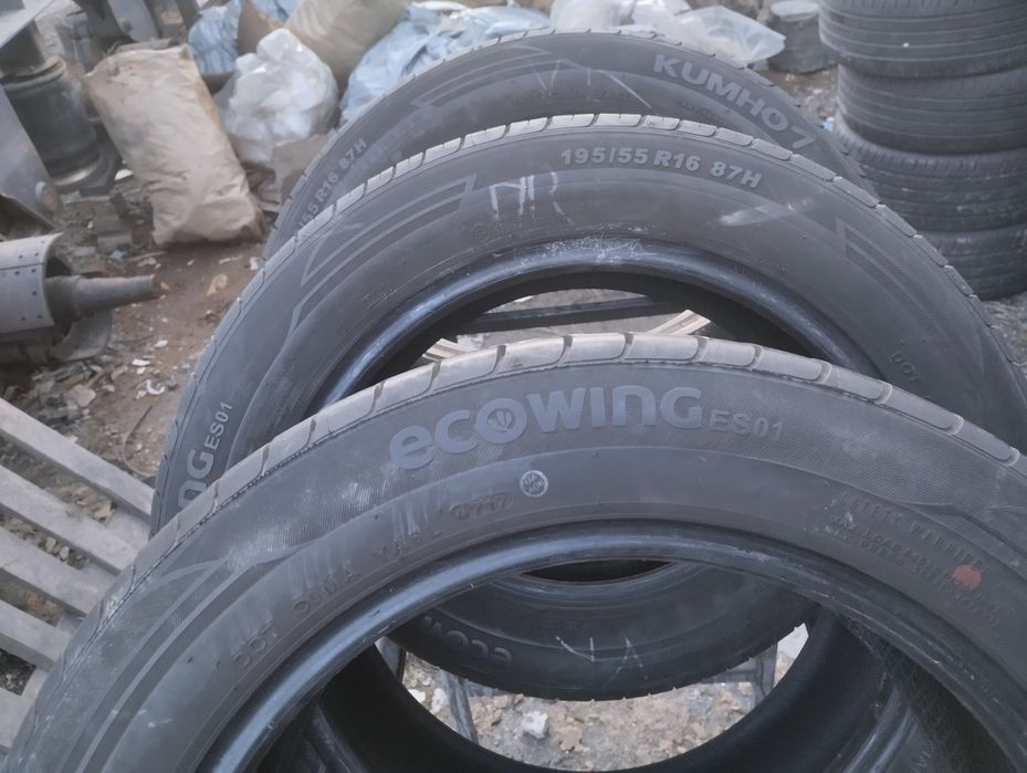 Шини б.в. 195/55/16 kumho літо 4 шт  ідеал
