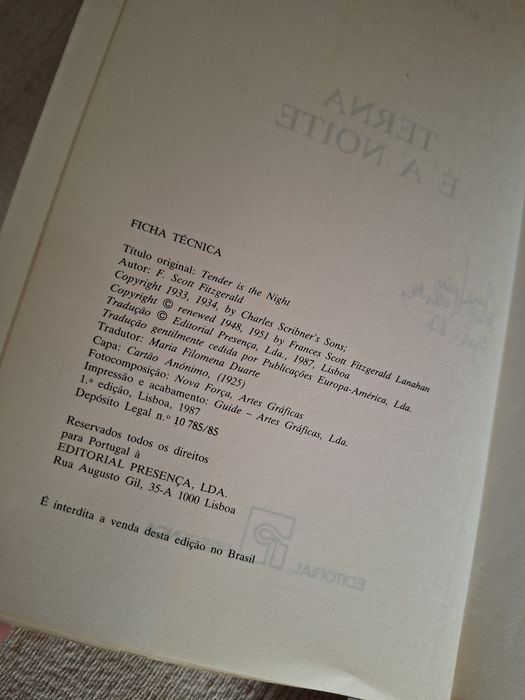 Terna é A Noite de F. Scott Fitzgerald