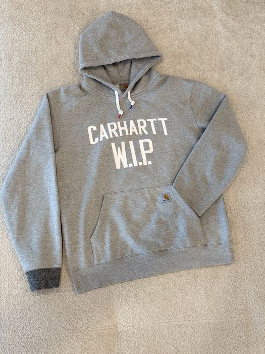 Кофта Carhartt WIP бавовняна сіра з капишоном