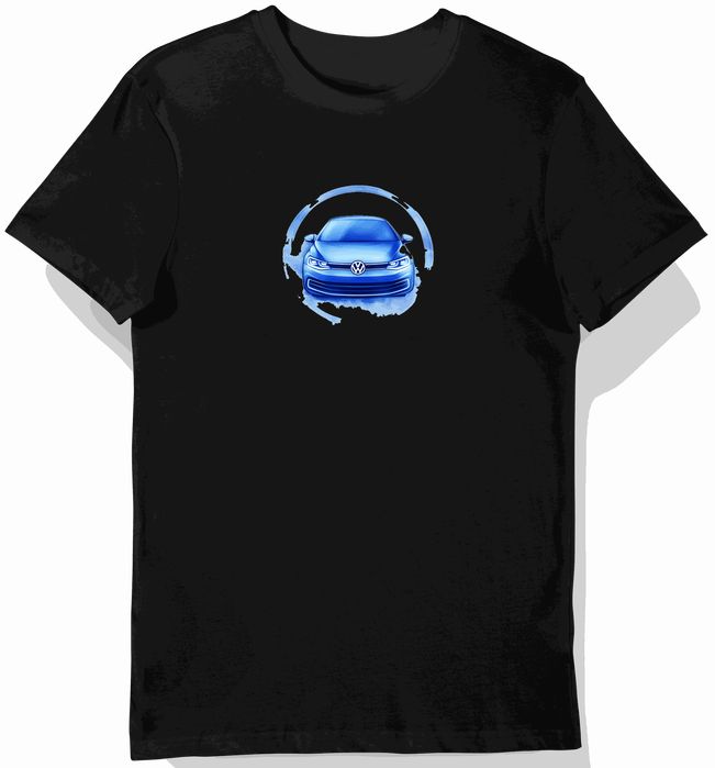Koszulka męska czarna z futurystycznym logiem Volkswagena L