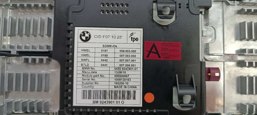 TELA/ECRÃ MULTIFUNÇÕES BMW SERIE 5 GRAN TURISMO (F07) 535D XDRIVE