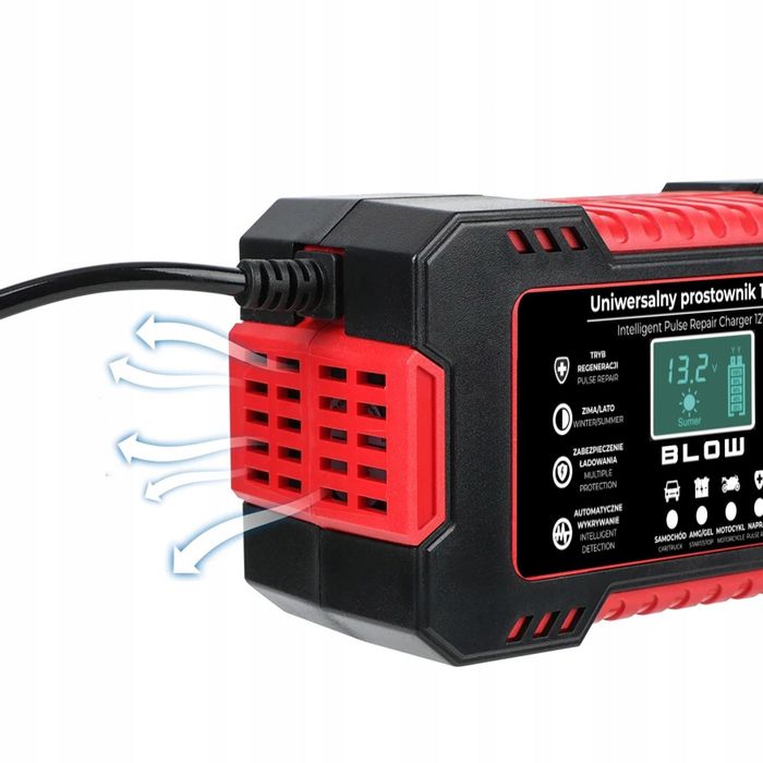 ŁADOWARKA elektroniczna akumulatora 12V 6A LCD wyświetlacz