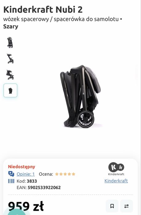 Wózek spacerowy Kinderkraft Nubi 2