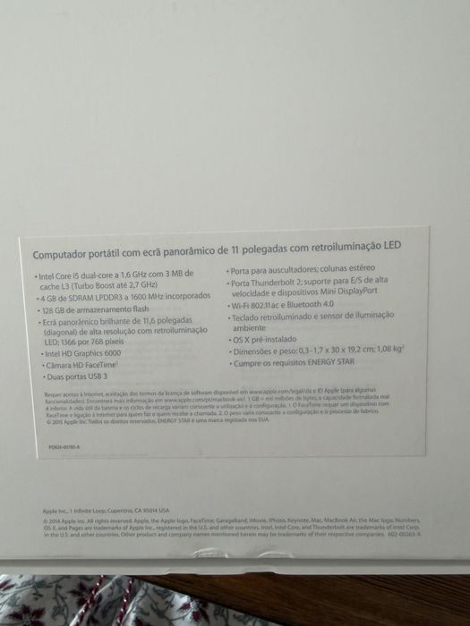 MacBook Air 2016 11 polegadas