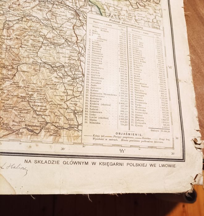 Mapa Galicji (Galicji) przedwojenna