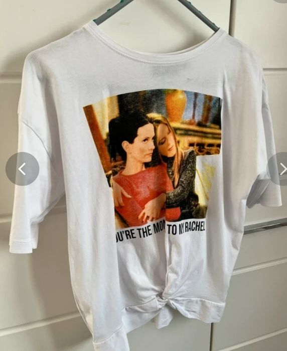 Friends biała bluzka koszulka z krótkim rękawem