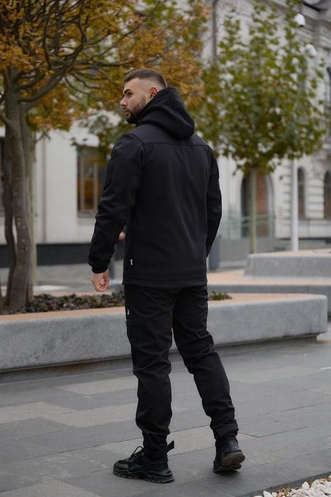 Мілітарі костюм чорний чоловічий Reef з велкро на плечі