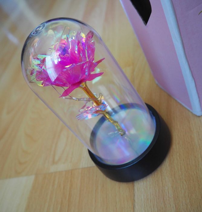 Lampka Led wieczna róża RÓŻOWA