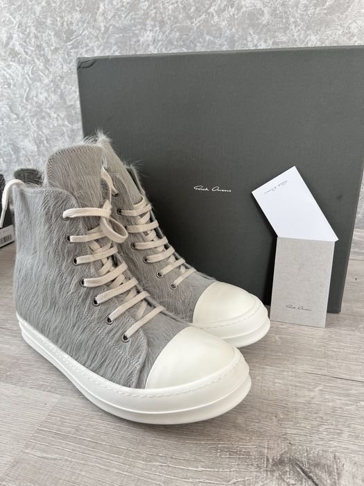 Rick Owens Ramones Pony Hair Gray