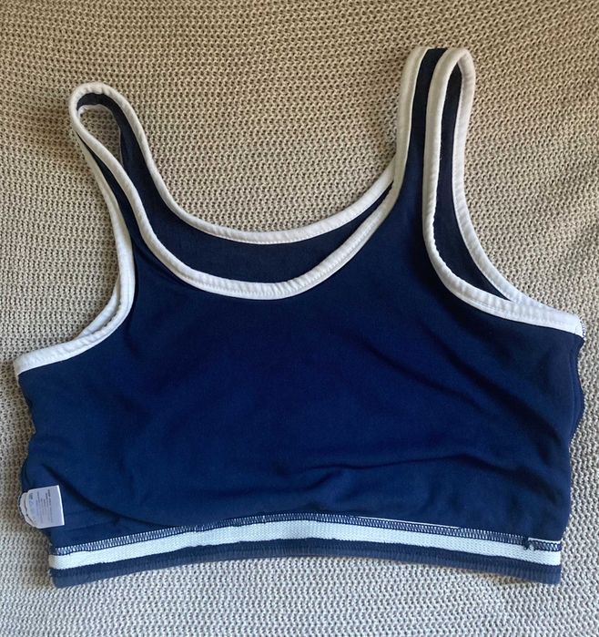 Спортивний топ жіночий синій котон бавовна