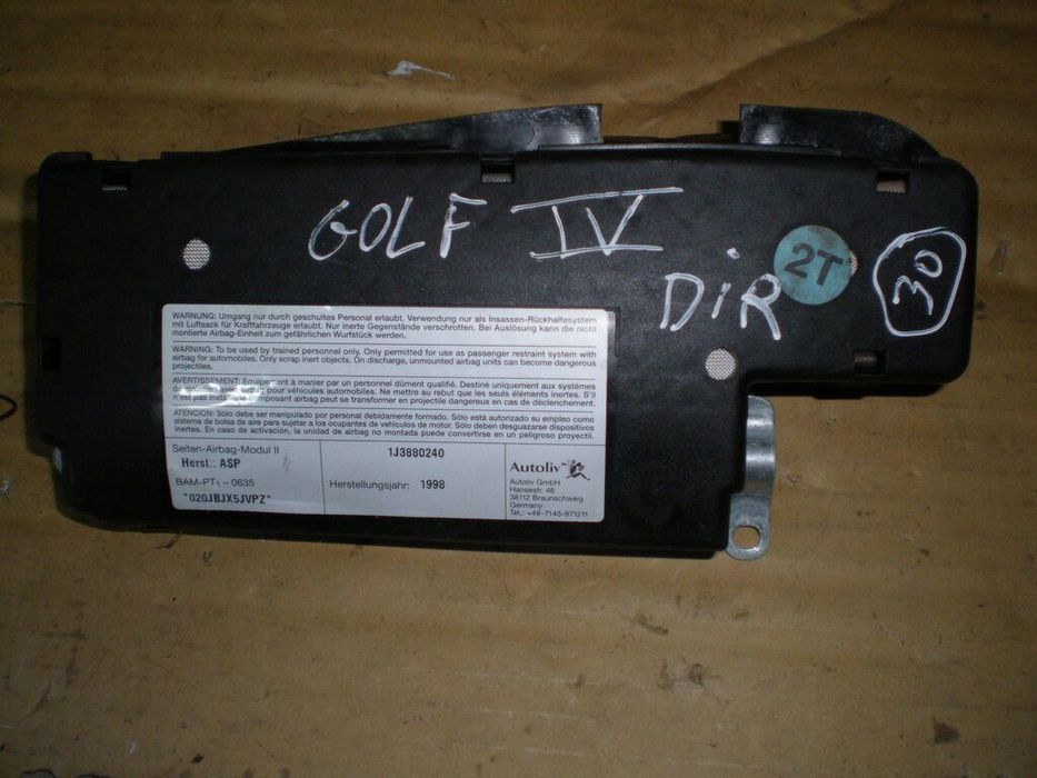 Airbag Banco 1J3880240 VW GOLF 4 1998 DRT VW NEW BEETLE 1999 2.0 I 115CV 3P PRETO FD