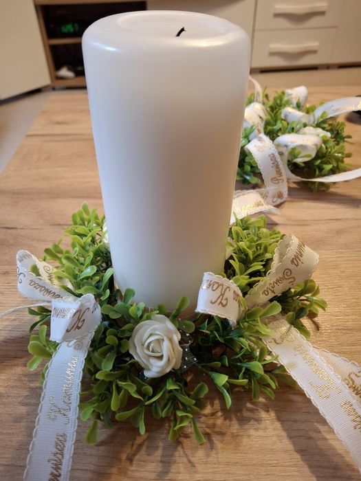 Stroik/ wianek do świecy -komunia 2 szt.