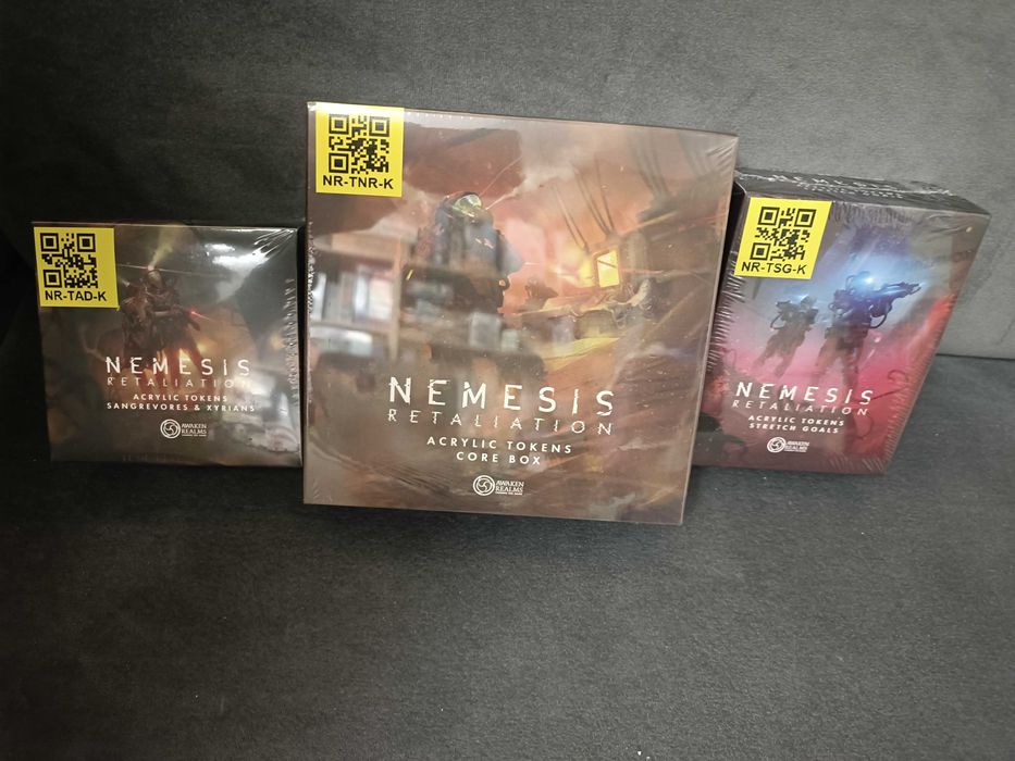 Acrylic tokens Nemesis Retaliation: Core box, Sangrevores & Xyrians, Stretch Goals