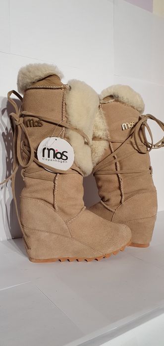 Kozaki nowe damskie Mos Copenhagen z futerkiem rozmiar 37