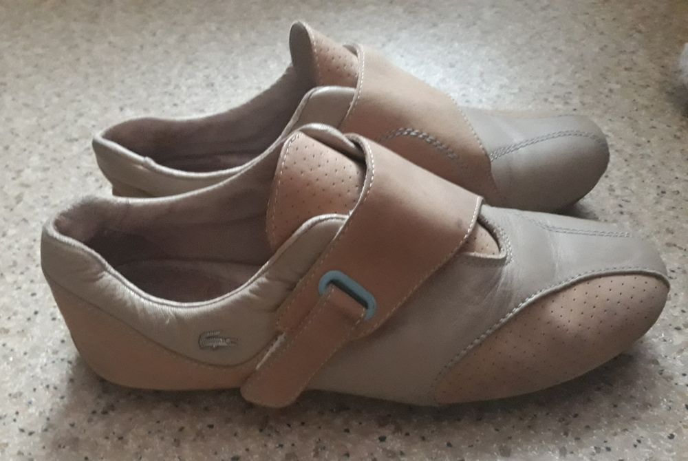 LACOSTE skórzane buty sportowe RZEPY 38