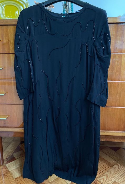 Vestido preto cerimónia Mango