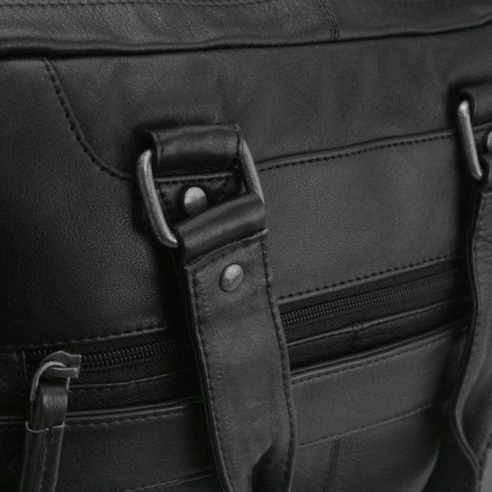Torba męska skórzana na laptopa - czarna