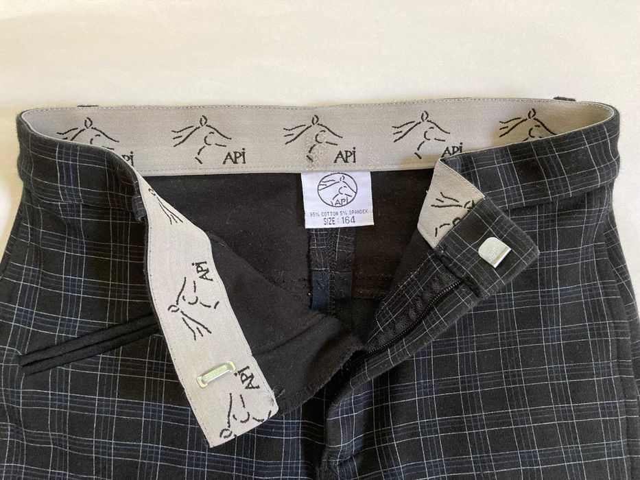 Bryczesy API, w kratkę, pełny lej, rozmiar 164, S