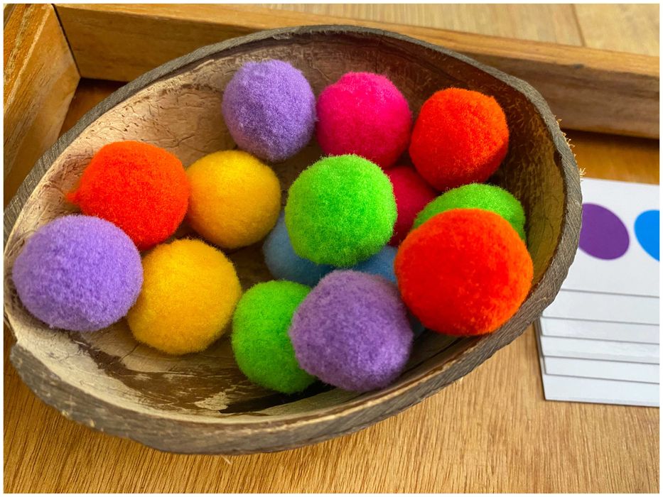 Jogo de madeira - Pompons