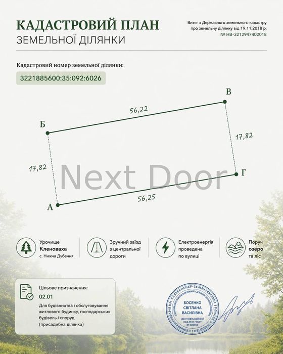 Продаж без % земельної ділянки під забудову 10 соток Нижча Дубечня