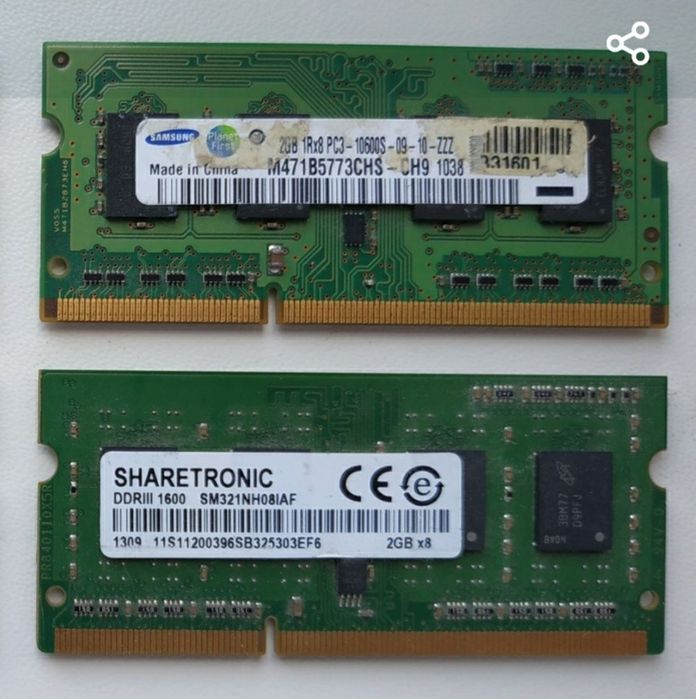 Оперативная память DDR3 2Gb, DDR2 1Gb обмен