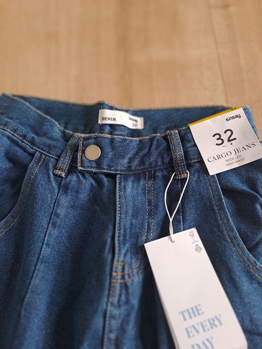 Dzinsy cargo nowe r 32 sinsay
