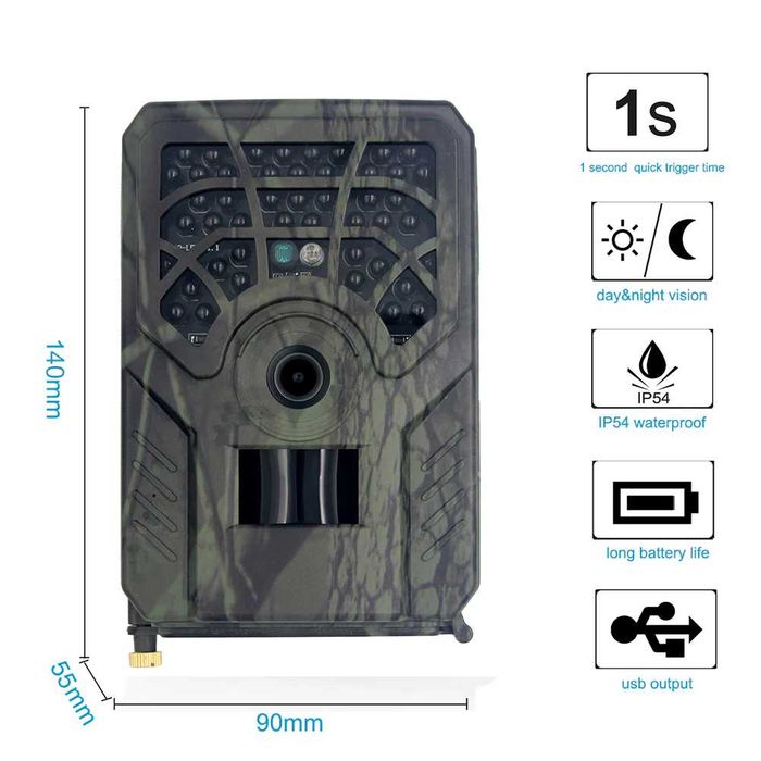 Camara vigilância à prova de agua LED nocturno sensor movimentos caça casa vigilância camuflada NOVO