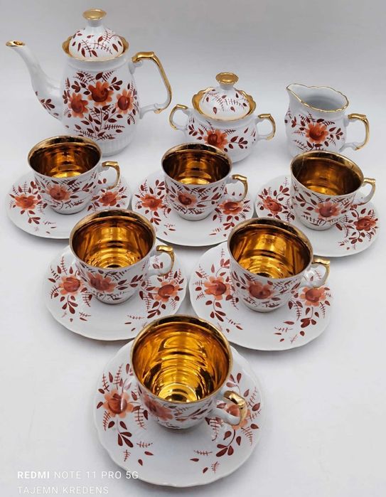 Serwis kawowy Macedonia Włocławek ręcznie malowany Borucki