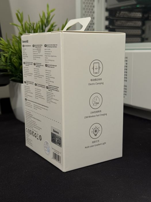 Держатель тримач Baseus Halo Electric 15W в авто Бездротова зарядка