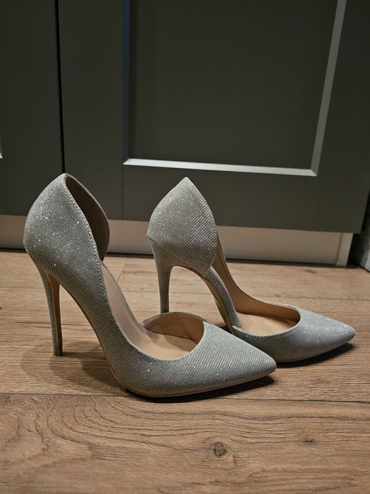 Szpilki srebrne błyszczące