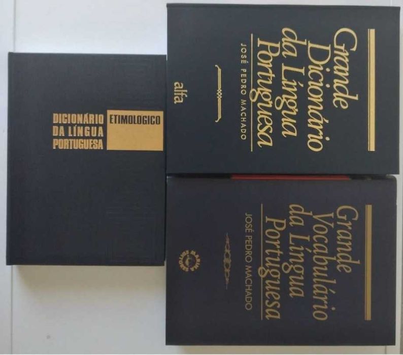 3 Dicionários: Etimológico / Língua Portuguesa e Grande Vocabulário da Língua Portuguesa - Prof. Dr. José Pedro Machado - 13 livros novos nas caixas